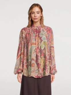 Silk Shirt In Paisley Print