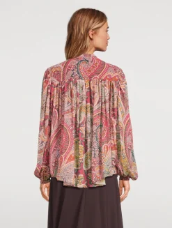 Silk Shirt In Paisley Print