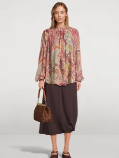 Silk Shirt In Paisley Print