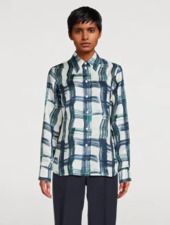 Silk Shirt In Tartan Print