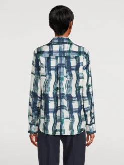 Silk Shirt In Tartan Print