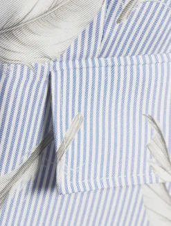 Silk Twill Blazer In Feather Print