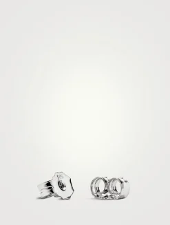 Silver Puffy Charlotte Hoop Earrings