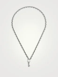 Silver Trademark Chain Necklace With Key