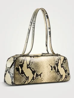 Simona Snakeskin-Embossed Leather Shoulder Bag