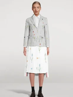 Single-Breasted Blazer In Botanical Flower Print