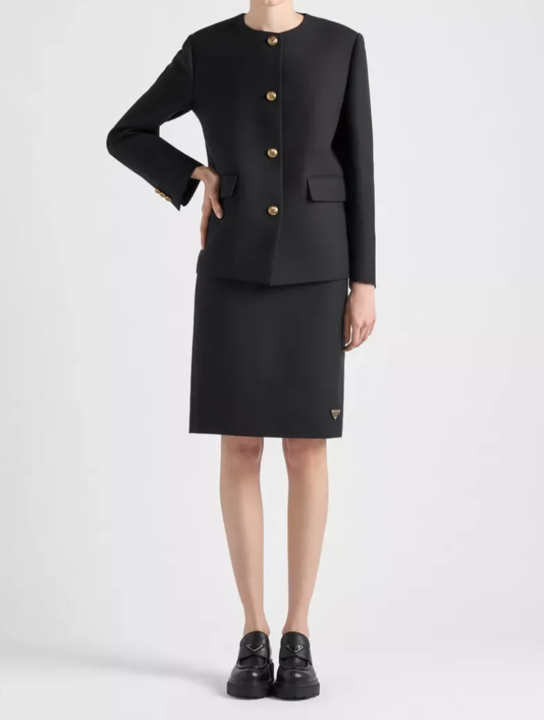 Single-breasted Tricotine Jacket