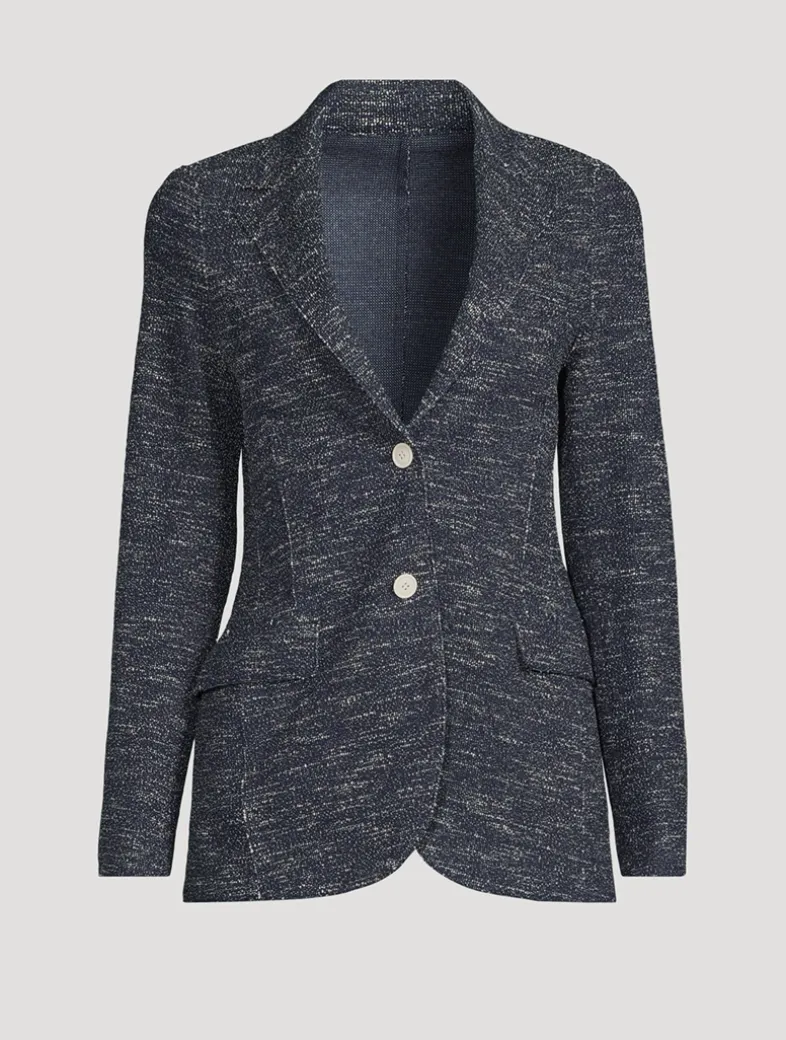 Single-Breasted Unlined Knit Blazer