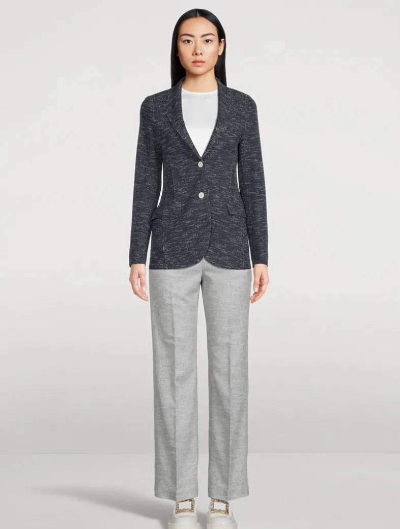 Single-Breasted Unlined Knit Blazer