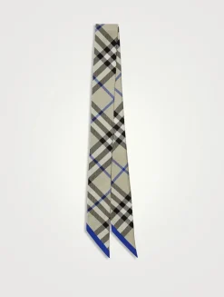 Skinny Check Silk Scarf