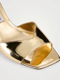 Skye Metallic Leather Mules