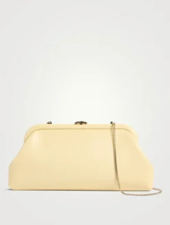 Skylar Leather Frame Clutch