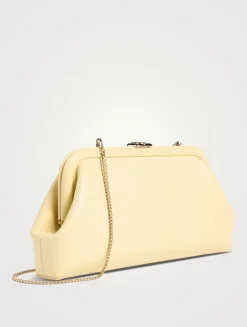 Skylar Leather Frame Clutch