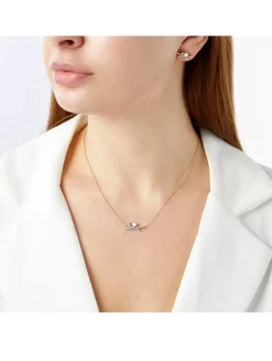 Sleek 18K Gold Akoya Pearl Necklace With Diamonds