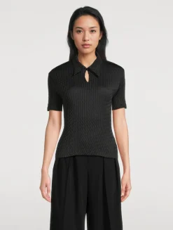 Sleek Pleats Polo Shirt