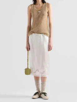 Sleeveless Cotton Mesh Top