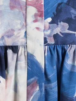 Sleeveless Flared Midi Dress In Floral Print