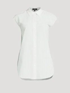 Sleeveless Shirt In Stripe Print