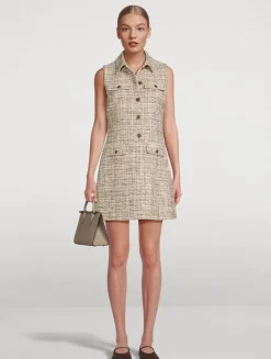 Sleeveless Tweed Shift Dress