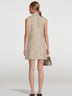 Sleeveless Tweed Shift Dress