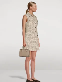 Sleeveless Tweed Shift Dress