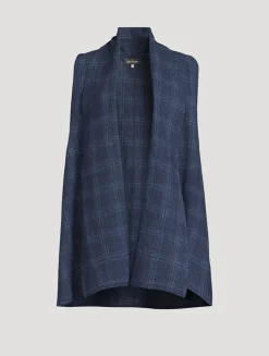 Sleeveless Wool Linen Cardigan