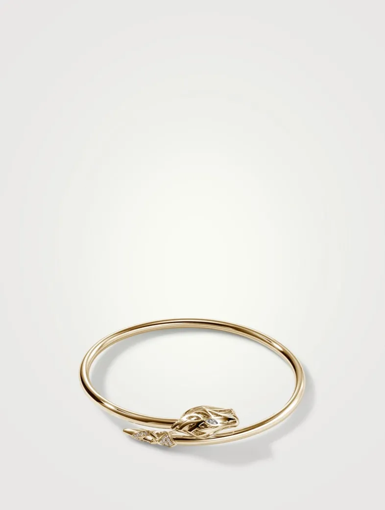 Slim Naga Cuff Bracelet With Pavé Diamonds