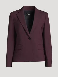 Slim Stretch Wool Blazer
