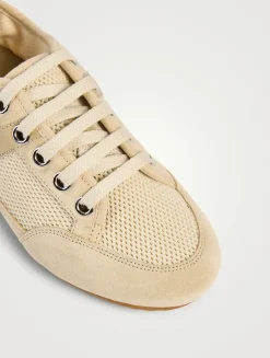 Slim Suede And Mesh Sneakers
