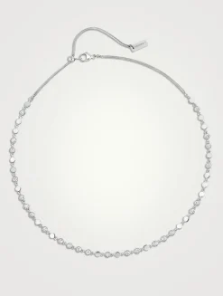 Small D-Vibes 18K White Gold Necklace With Diamonds