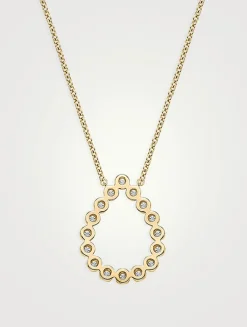 Small Essentials 18K Gold Pear Pendant Necklace With Diamonds