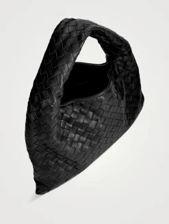 Small Hop Intrecciato Leather Shoulder Bag