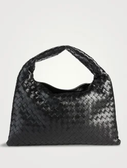 Small Hop Intrecciato Leather Shoulder Bag