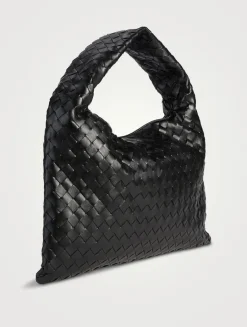 Small Hop Intrecciato Leather Shoulder Bag