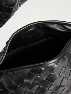 Small Hop Intrecciato Leather Shoulder Bag