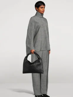 Small Hop Intrecciato Leather Shoulder Bag