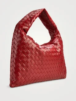 Small Hop Intrecciato Leather Shoulder Bag