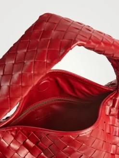 Small Hop Intrecciato Leather Shoulder Bag