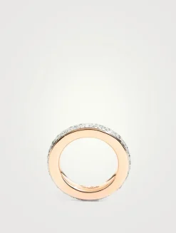 Small Iconica 18K Rose Gold Ring With Diamonds