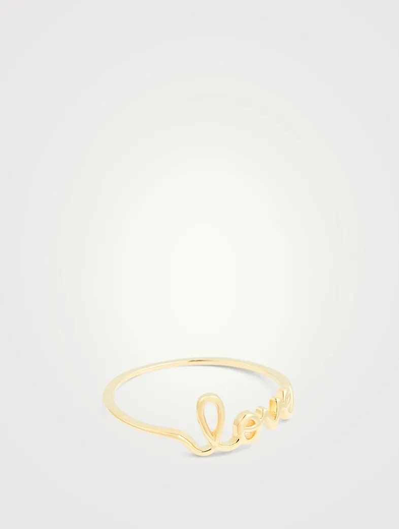 Small 14K Gold Love Ring