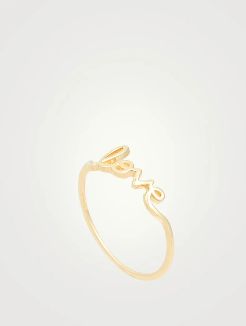 Small 14K Gold Love Ring