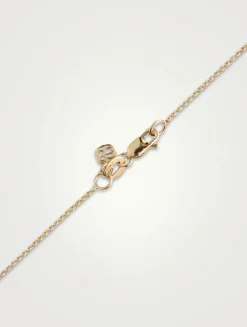 Small 14K Gold Paw Print Pendant Necklace With Diamonds