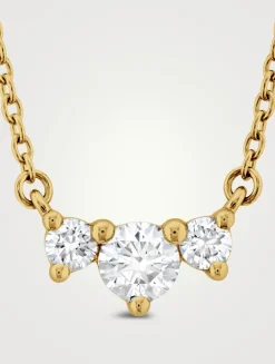 Small 18K Gold Trinity Necklace With Diamonds