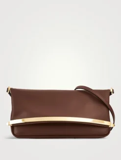 Small Magenta Leather Crossbody Bag