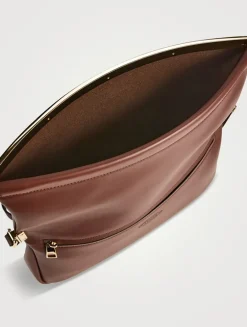 Small Magenta Leather Crossbody Bag