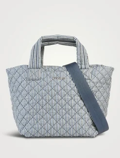 Small Metro Deluxe Seersucker Tote Bag In Stripe Print