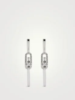 Small Move Uno 18K Gold Hoop Earrings With Diamonds