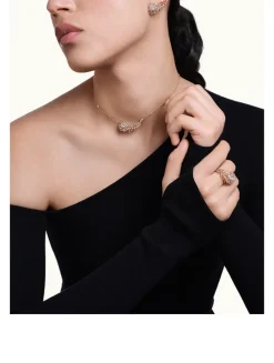 Small Plume De Paon Gold Pendant Necklace With Diamonds