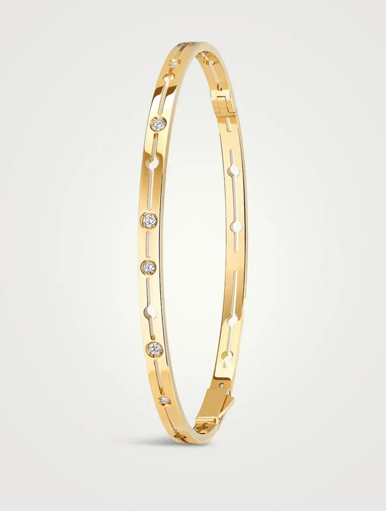 Small Pulse 18K Gold Bracelet With Diamonds