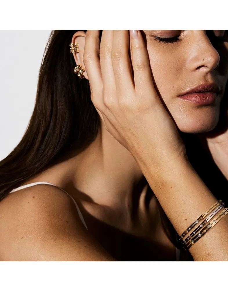 Small Pulse 18K Gold Bracelet With Diamonds